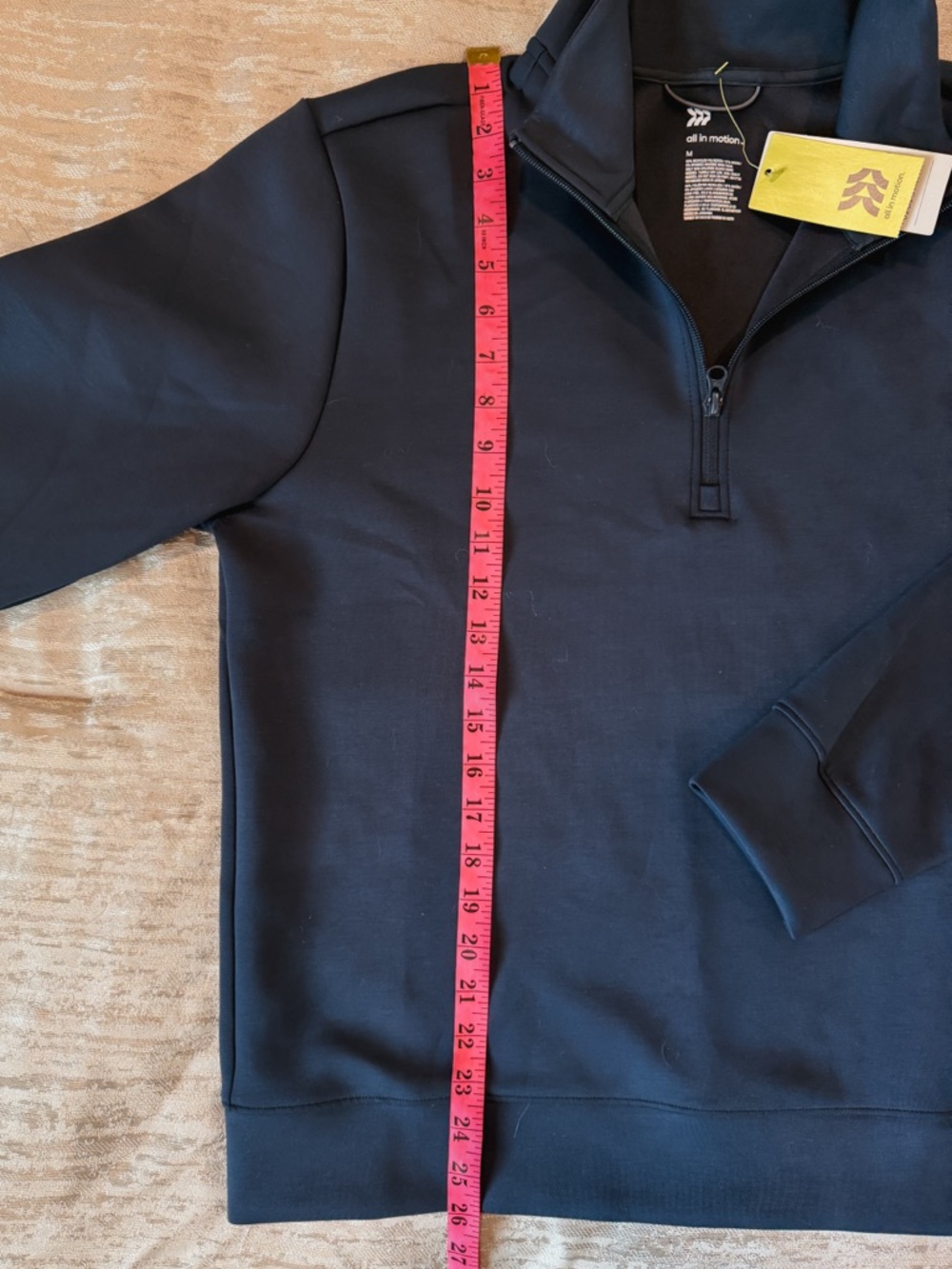 All in Motion Navy Blue 1/2 zip pullover sweatshirt NWT size M - Picture 3 of 6